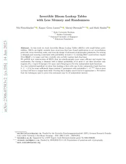 Invertible Bloom Lookup Tables with Less Memory and Randomness