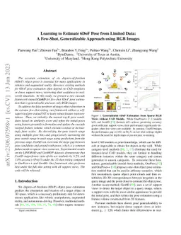 Learning to Estimate 6DoF Pose from Limited Data: A Few-Shot,
  Generalizable Approach using RGB Images