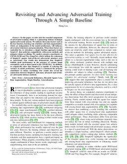 Revisiting and Advancing Adversarial Training Through A Simple Baseline