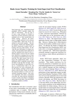 Rank-Aware Negative Training for Semi-Supervised Text Classification