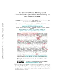 For Better or Worse: The Impact of Counterfactual Explanations'
  Directionality on User Behavior in xAI
