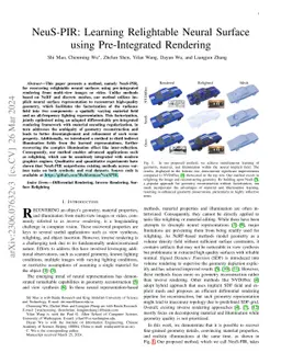 NeuS-PIR: Learning Relightable Neural Surface using Pre-Integrated
  Rendering