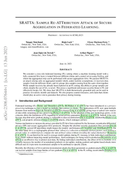SRATTA : Sample Re-ATTribution Attack of Secure Aggregation in Federated
  Learning
