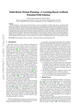 Multi-Robot Motion Planning: A Learning-Based Artificial Potential Field
  Solution
