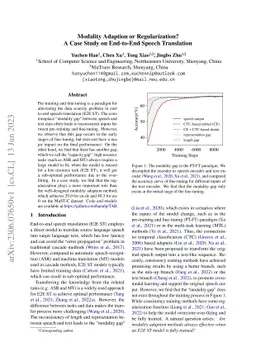 Modality Adaption or Regularization? A Case Study on End-to-End Speech
  Translation