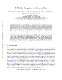 Public-Key Encryption with Quantum Keys