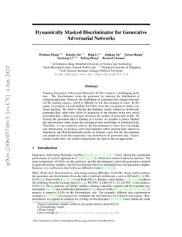 Dynamically Masked Discriminator for Generative Adversarial Networks