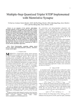 Multiple-Step Quantized Triplet STDP Implemented with Memristive Synapse
