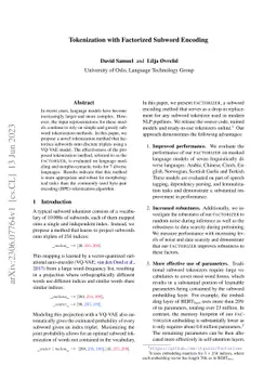 Tokenization with Factorized Subword Encoding