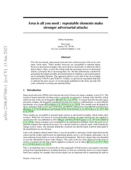 Area is all you need: repeatable elements make stronger adversarial
  attacks