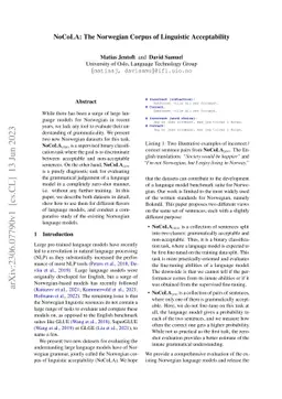 NoCoLA: The Norwegian Corpus of Linguistic Acceptability