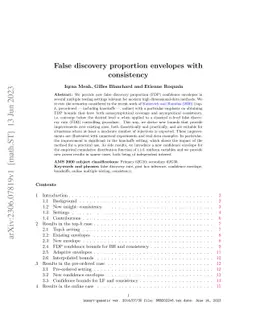 False discovery proportion envelopes with consistency