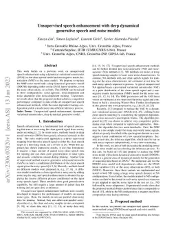 Unsupervised speech enhancement with deep dynamical generative speech
  and noise models