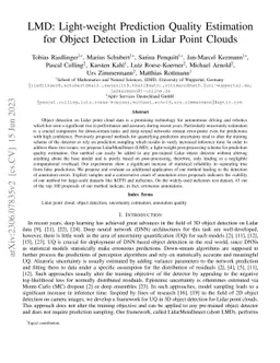 LMD: Light-weight Prediction Quality Estimation for Object Detection in
  Lidar Point Clouds