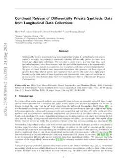 Continual Release of Differentially Private Synthetic Data from
  Longitudinal Data Collections