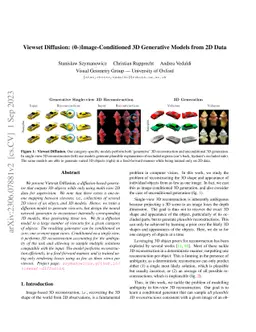 Viewset Diffusion: (0-)Image-Conditioned 3D Generative Models from 2D
  Data