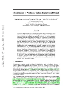 Identification of Nonlinear Latent Hierarchical Models