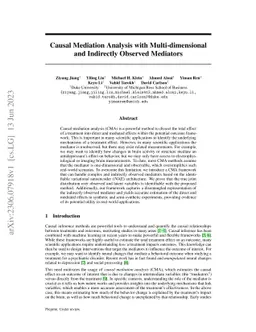 Causal Mediation Analysis with Multi-dimensional and Indirectly Observed
  Mediators