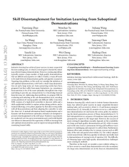 Skill Disentanglement for Imitation Learning from Suboptimal
  Demonstrations