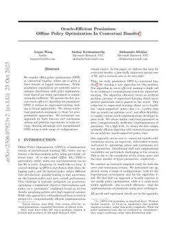 Oracle-Efficient Pessimism: Offline Policy Optimization in Contextual
  Bandits