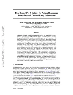 BoardgameQA: A Dataset for Natural Language Reasoning with Contradictory
  Information
