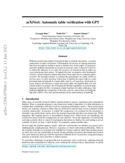 arXiVeri: Automatic table verification with GPT