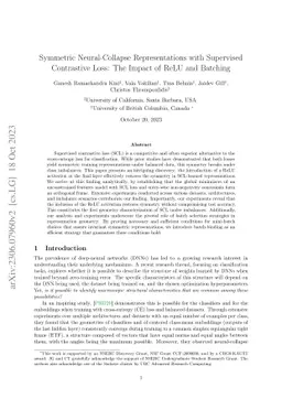 Symmetric Neural-Collapse Representations with Supervised Contrastive
  Loss: The Impact of ReLU and Batching
