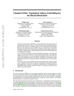 Chainlet Orbits: Topological Address Embedding for the Bitcoin
  Blockchain