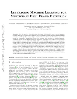 Leveraging Machine Learning for Multichain DeFi Fraud Detection