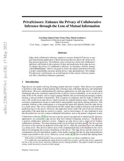 PrivaScissors: Enhance the Privacy of Collaborative Inference through
  the Lens of Mutual Information