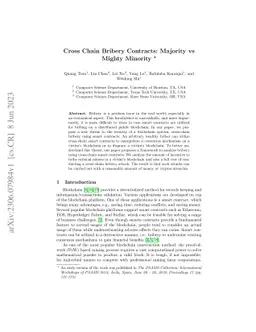 Cross Chain Bribery Contracts: Majority vs Mighty Minority