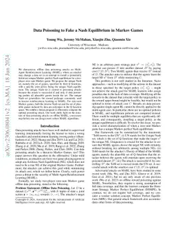 Data Poisoning to Fake a Nash Equilibrium in Markov Games