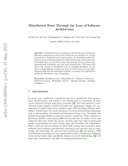 Distributed Trust Through the Lens of Software Architecture