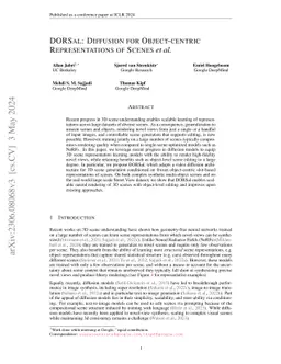 DORSal: Diffusion for Object-centric Representations of Scenes et al