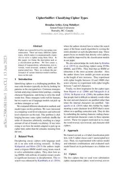 CipherSniffer: Classifying Cipher Types