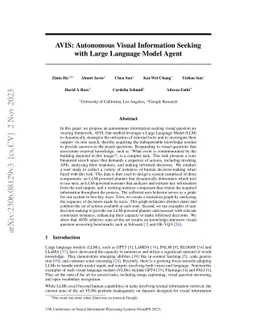AVIS: Autonomous Visual Information Seeking with Large Language Model
  Agent