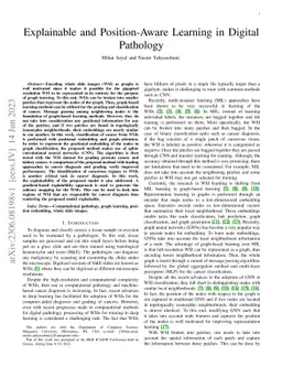Explainable and Position-Aware Learning in Digital Pathology