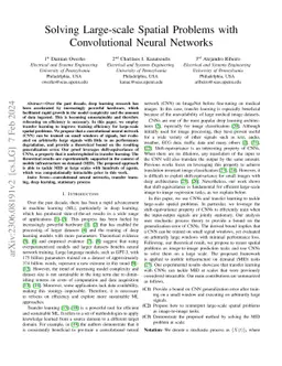 Solving Large-scale Spatial Problems with Convolutional Neural Networks
