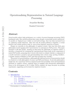 Operationalising Representation in Natural Language Processing