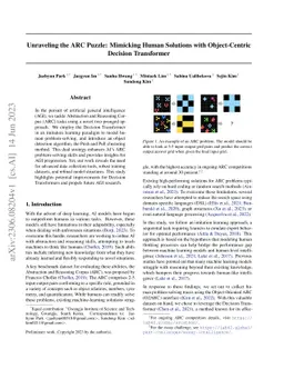 Unraveling the ARC Puzzle: Mimicking Human Solutions with Object-Centric
  Decision Transformer