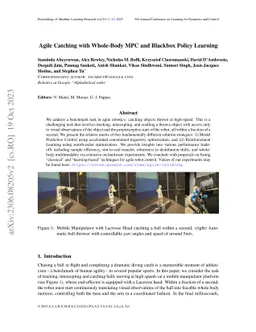 Agile Catching with Whole-Body MPC and Blackbox Policy Learning