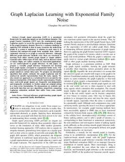 Graph Laplacian Learning with Exponential Family Noise