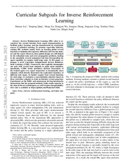 Curricular Subgoals for Inverse Reinforcement Learning