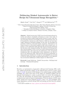 Deblurring Masked Autoencoder is Better Recipe for Ultrasound Image
  Recognition