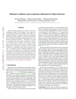 Multiclass Confidence and Localization Calibration for Object Detection