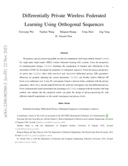 Differentially Private Wireless Federated Learning Using Orthogonal
  Sequences