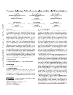 Towards Balanced Active Learning for Multimodal Classification