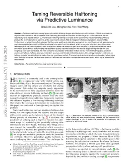 Taming Reversible Halftoning via Predictive Luminance