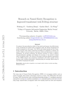 Research on Named Entity Recognition in Improved transformer with R-Drop
  structure