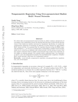 Nonparametric regression using over-parameterized shallow ReLU neural
  networks